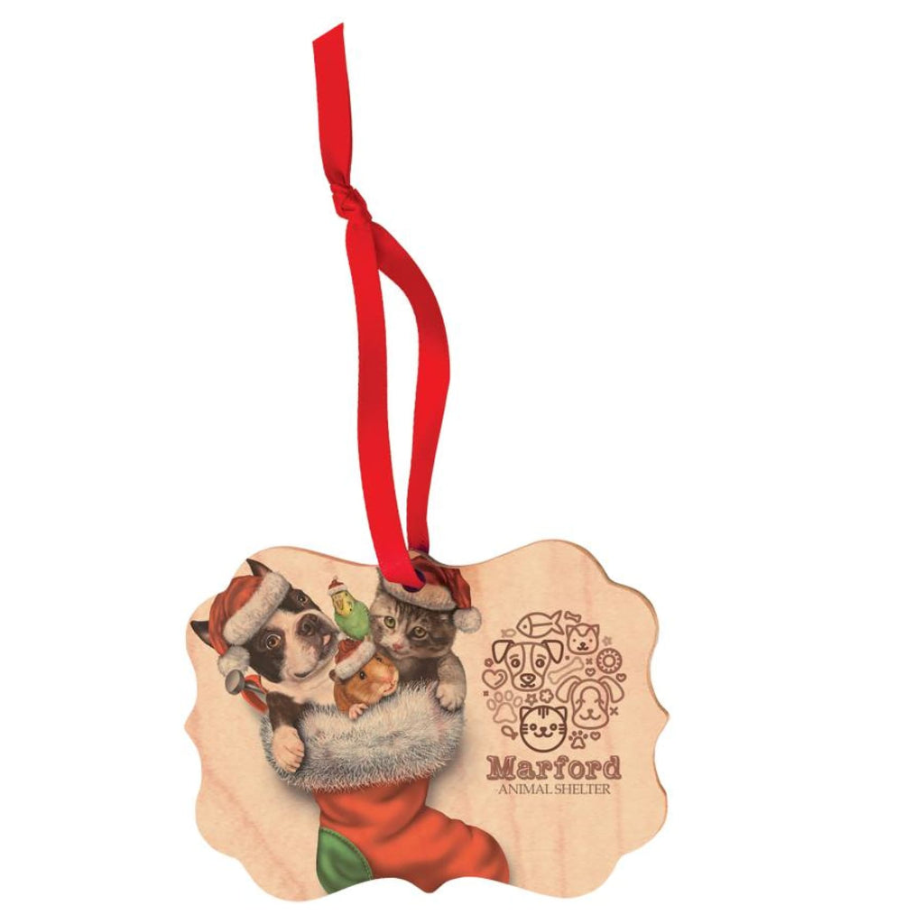 Color Maple Wood Ornaments - 4x2.75 Festive - Home Gifts