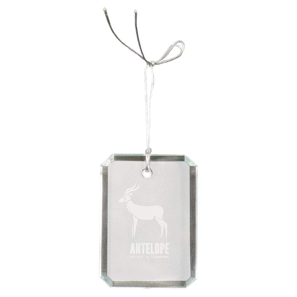 Crystal Ornaments - 3 rectangle clipped corner - Office Gifts