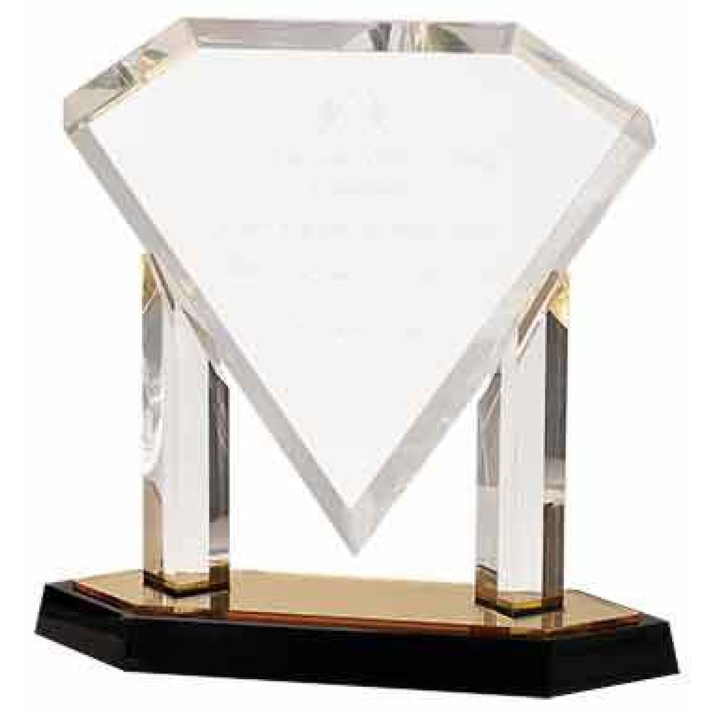 Floating Diamond Award - 10 / Gold - Acrylic Awards