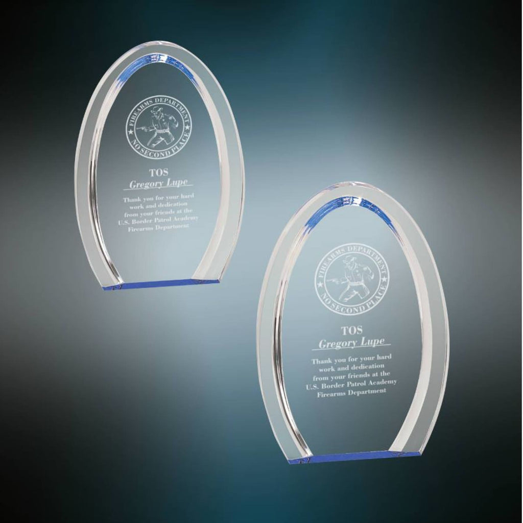 Halo Acrylic Award - Blue / 7 / Oval - Acrylic Awards