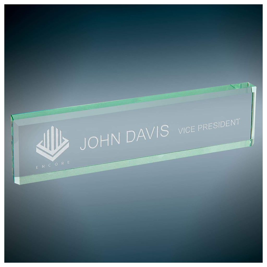 Jade Glass Desk Wedge - Office Gifts