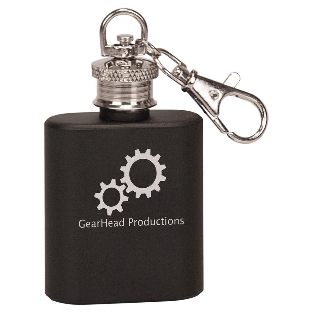 Mini Flask Keychain - Matte Black - Drinkware