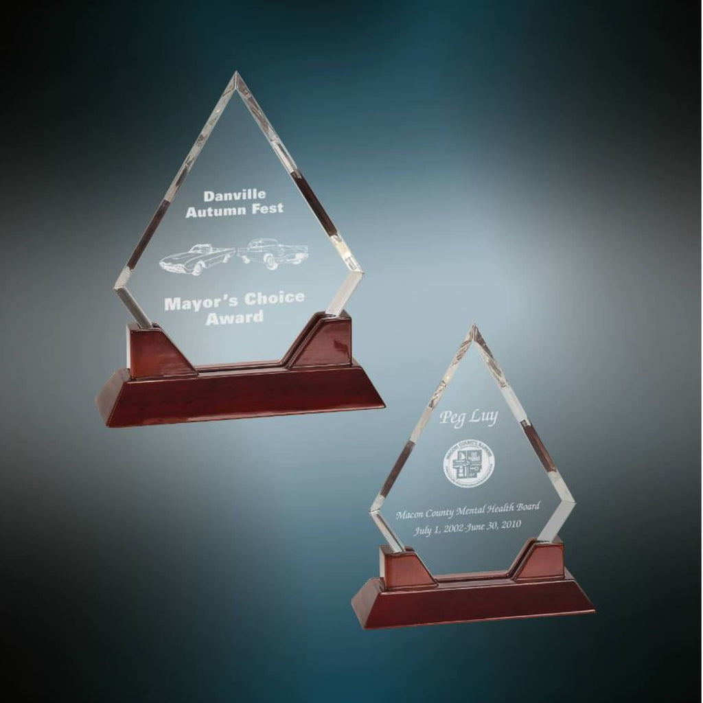 Prestige Acrylic with Rosewood Base - Acrylic Awards