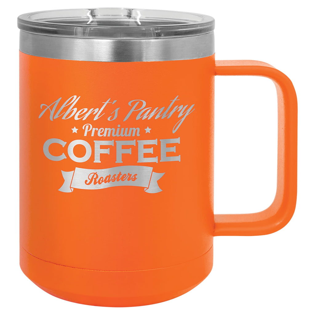 Stainless Steel Mug with Lid - Orange - Drinkware