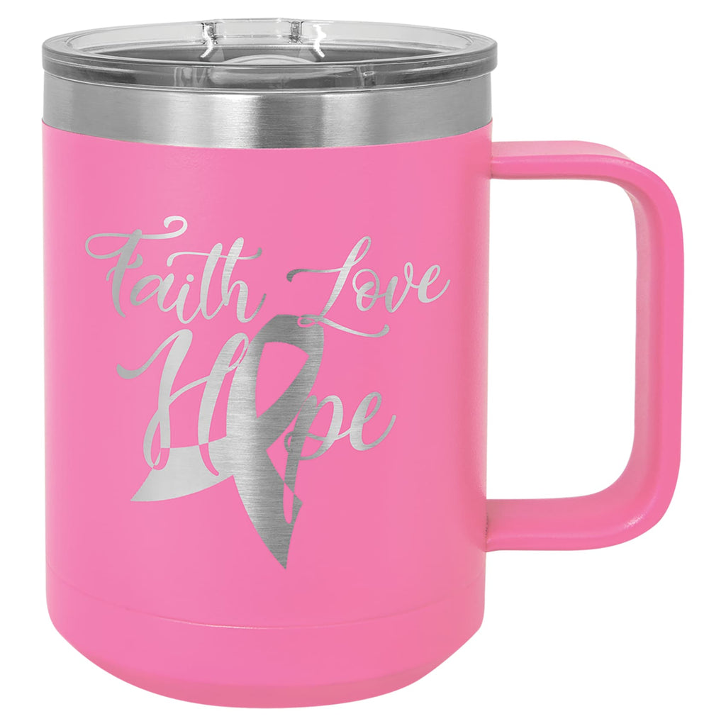 Stainless Steel Mug with Lid - Pink - Drinkware