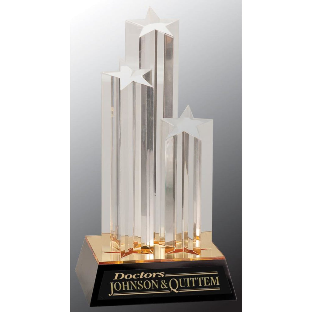 Star Column Acrylic Award - 11.75 triple column - Acrylic Awards
