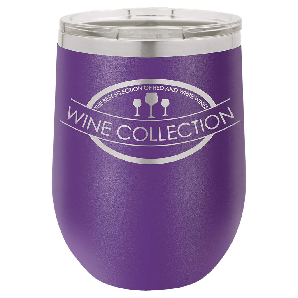 Vaccuum Insulated Stemless Wine Glass - Matte Purple - Drinkware