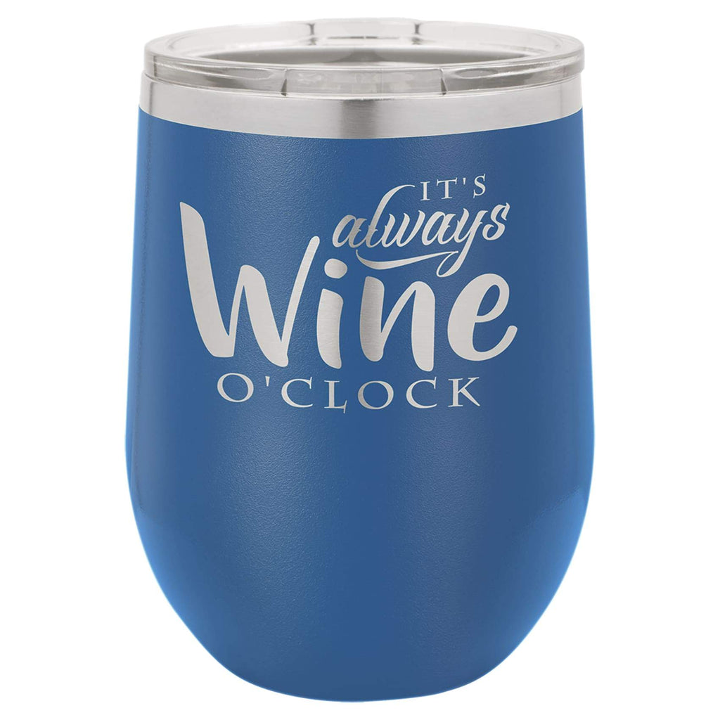 Vaccuum Insulated Stemless Wine Glass - Matte Royal Blue - Drinkware