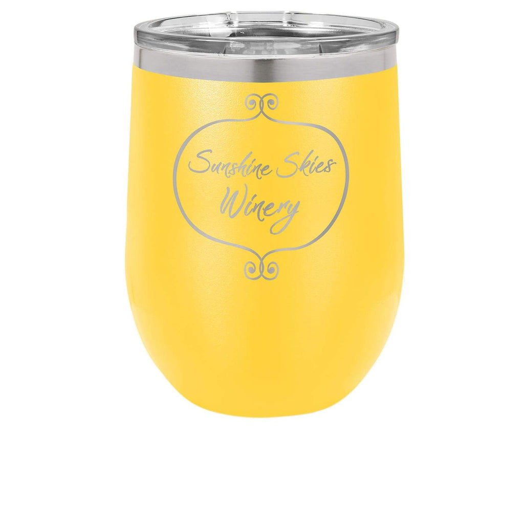 Vaccuum Insulated Stemless Wine Glass - Matte Yellow - Drinkware