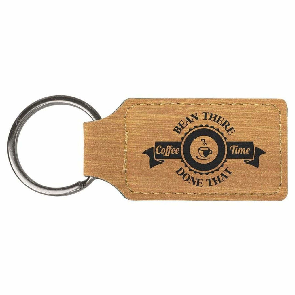 Vegan Leather Keychain - Bamboo / Rectangle - Office Gifts