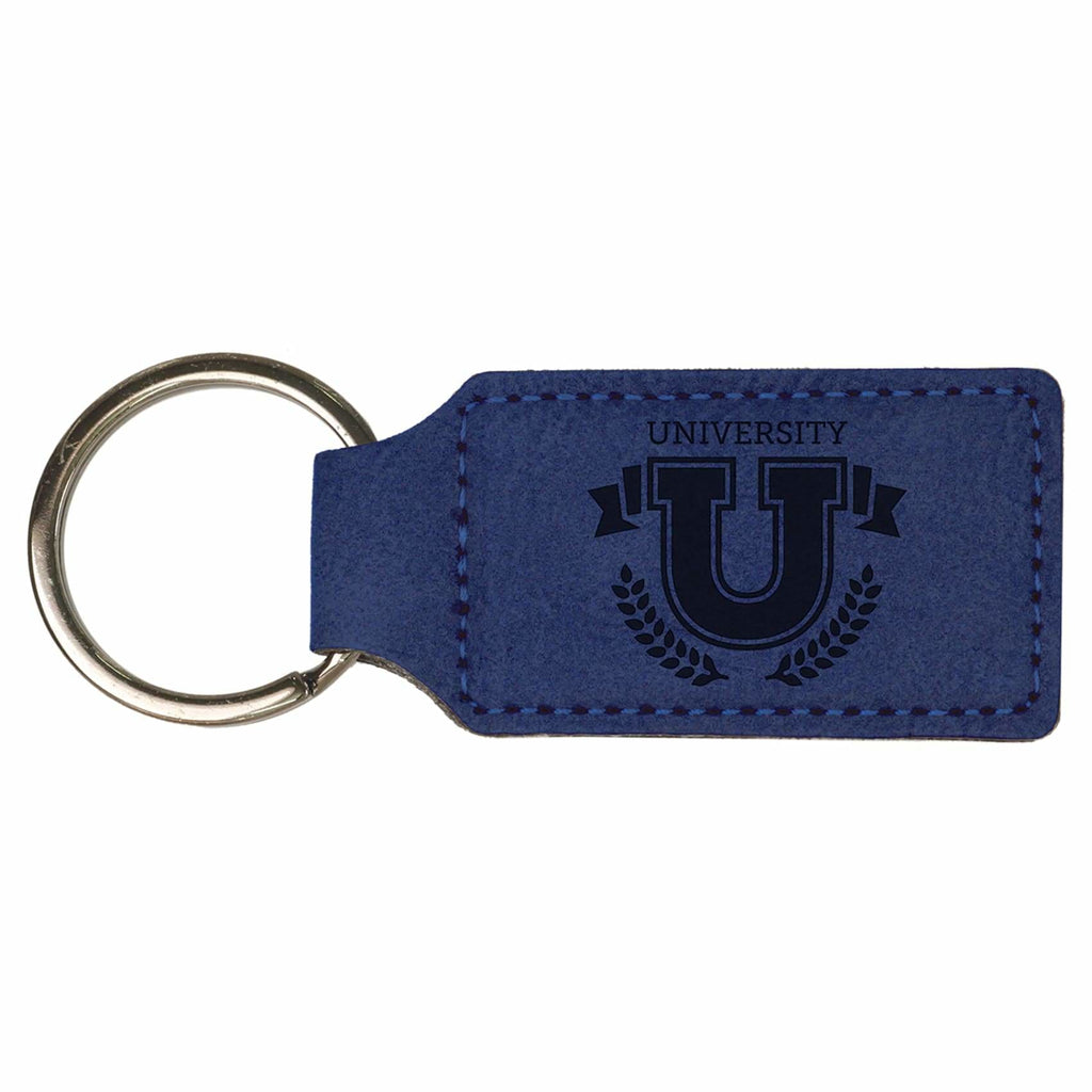 Vegan Leather Keychain - Dark Blue / Rectangle - Office Gifts