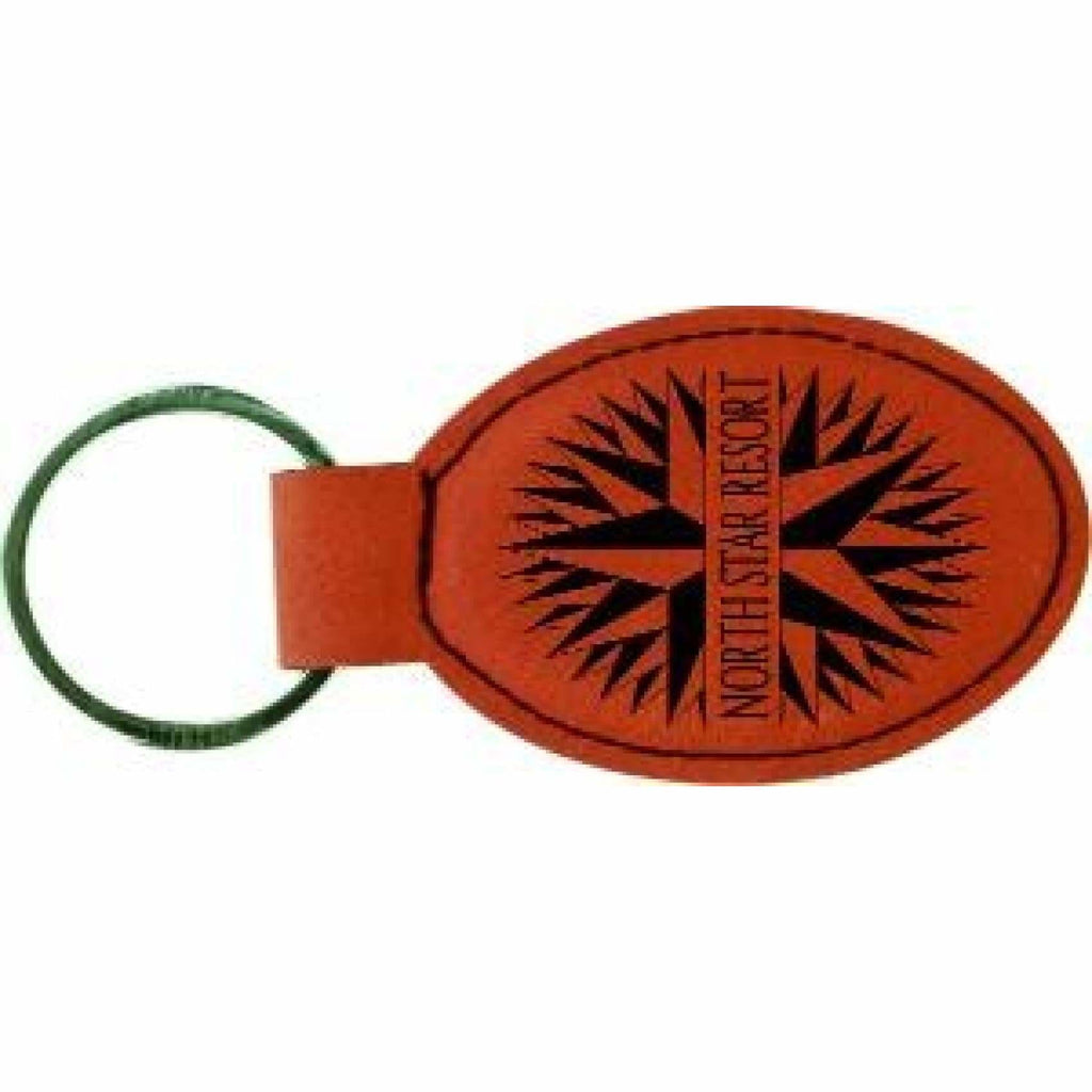Vegan Leather Keychain - Rawhide / Oval - Office Gifts
