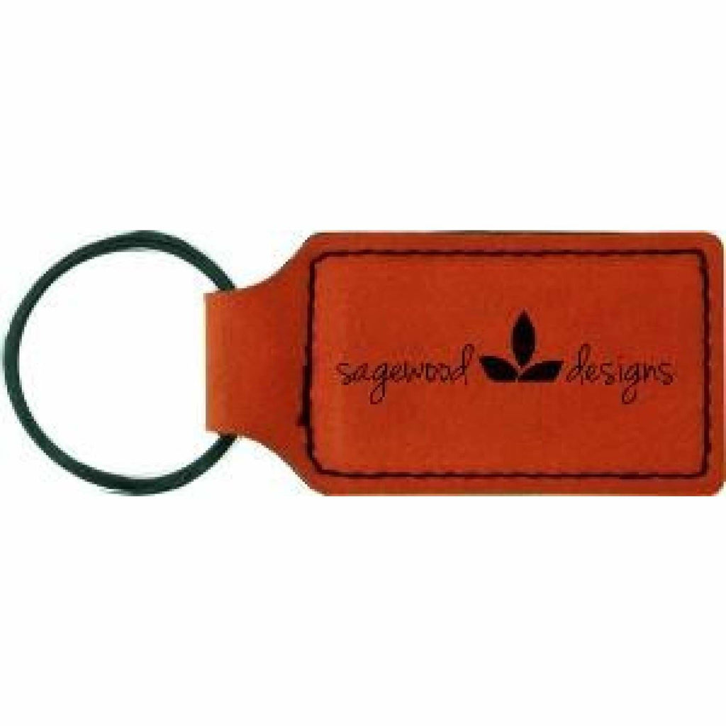 Vegan Leather Keychain - Rawhide / Rectangle - Office Gifts