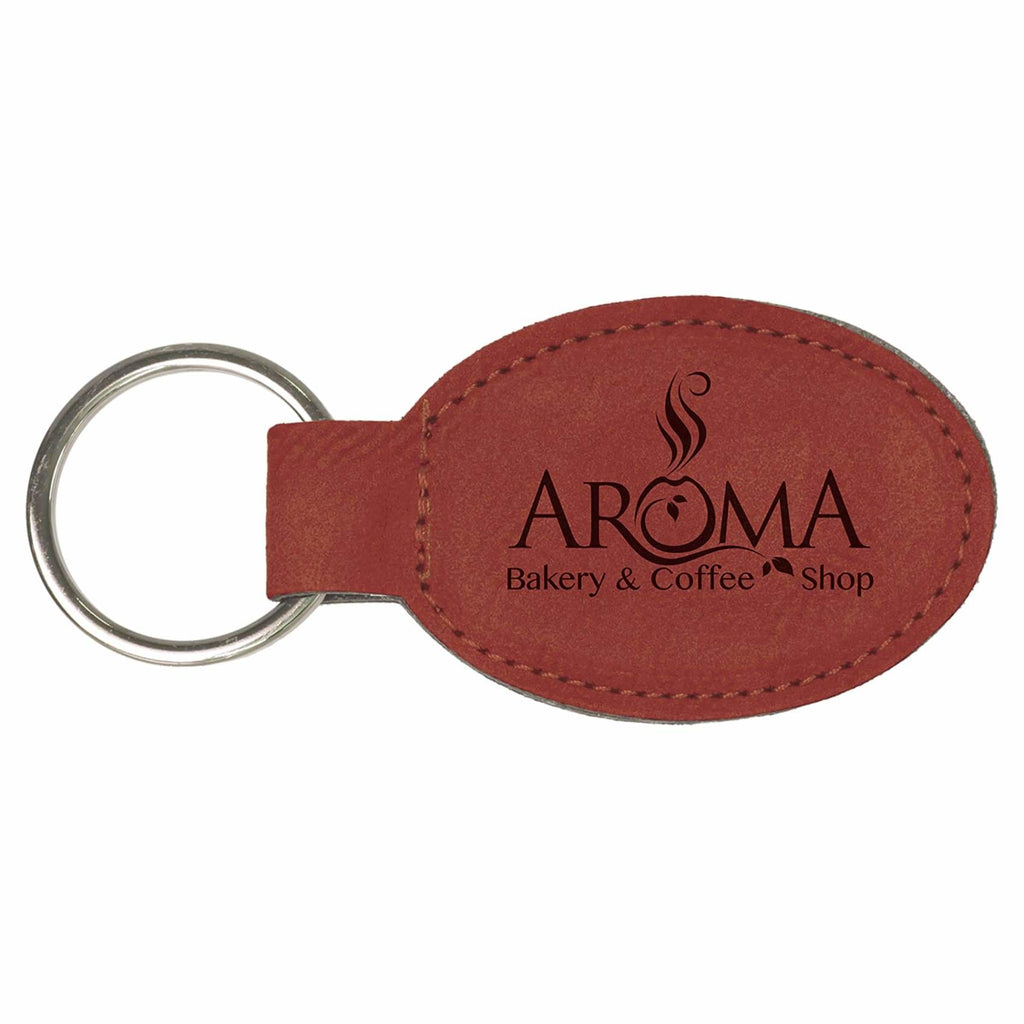 Vegan Leather Keychain - Rose / Oval - Office Gifts