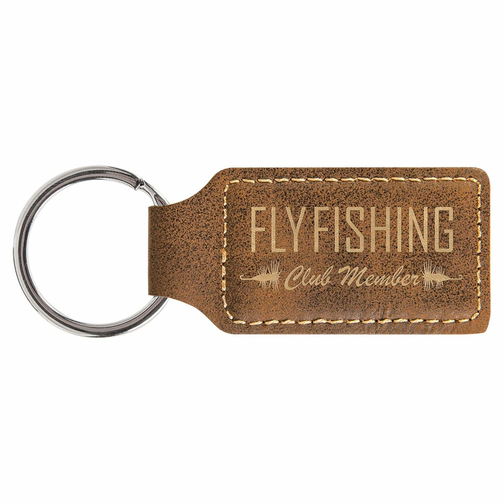 Vegan Leather Keychain - Rustic / Rectangle - Office Gifts