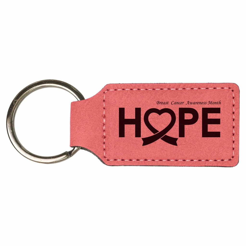 Vegan Leather Keychain - Pink / Rectangle - Office Gifts