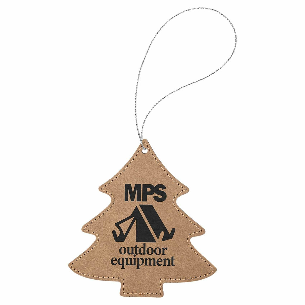 Vegan Leather Ornament - Multiple Shapes - Tree / Light Brown - Home Gifts