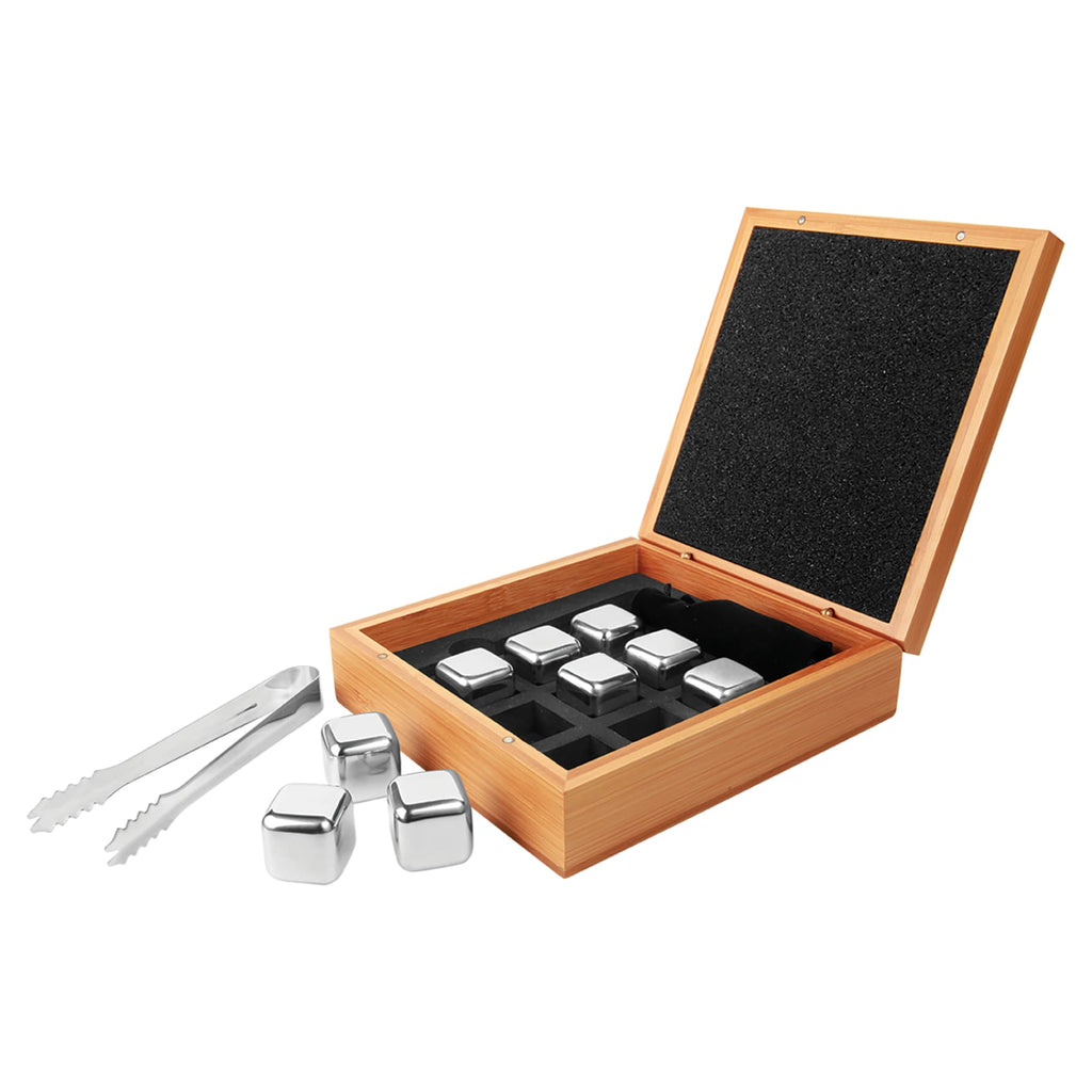 Whiskey Stone Set in Bamboo Case - Drinkware