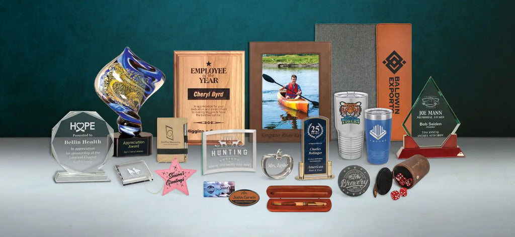 Assorted awards and gifts.