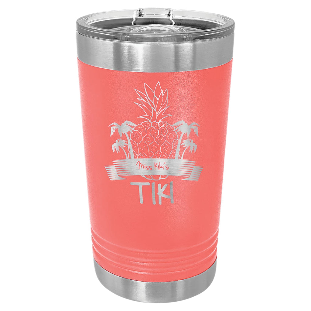 16 oz. Pint Tumbler with Slider Lid - Coral - Drinkware