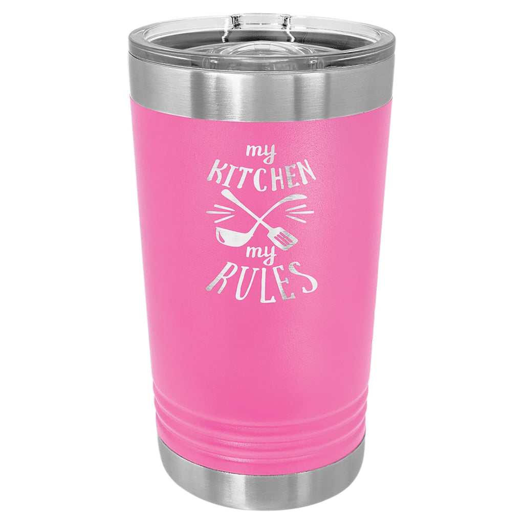 16 oz. Pint Tumbler with Slider Lid - Pink - Drinkware