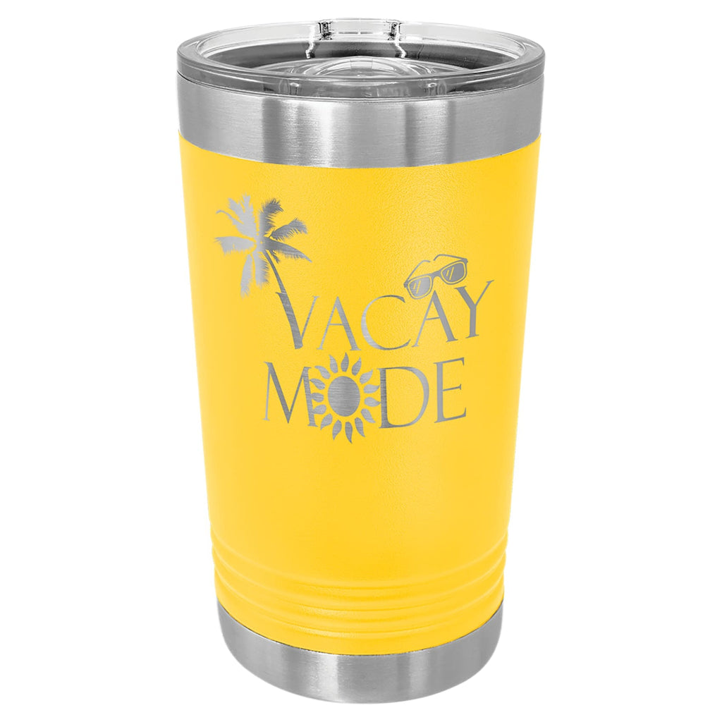 16 oz. Pint Tumbler with Slider Lid - Yellow - Drinkware