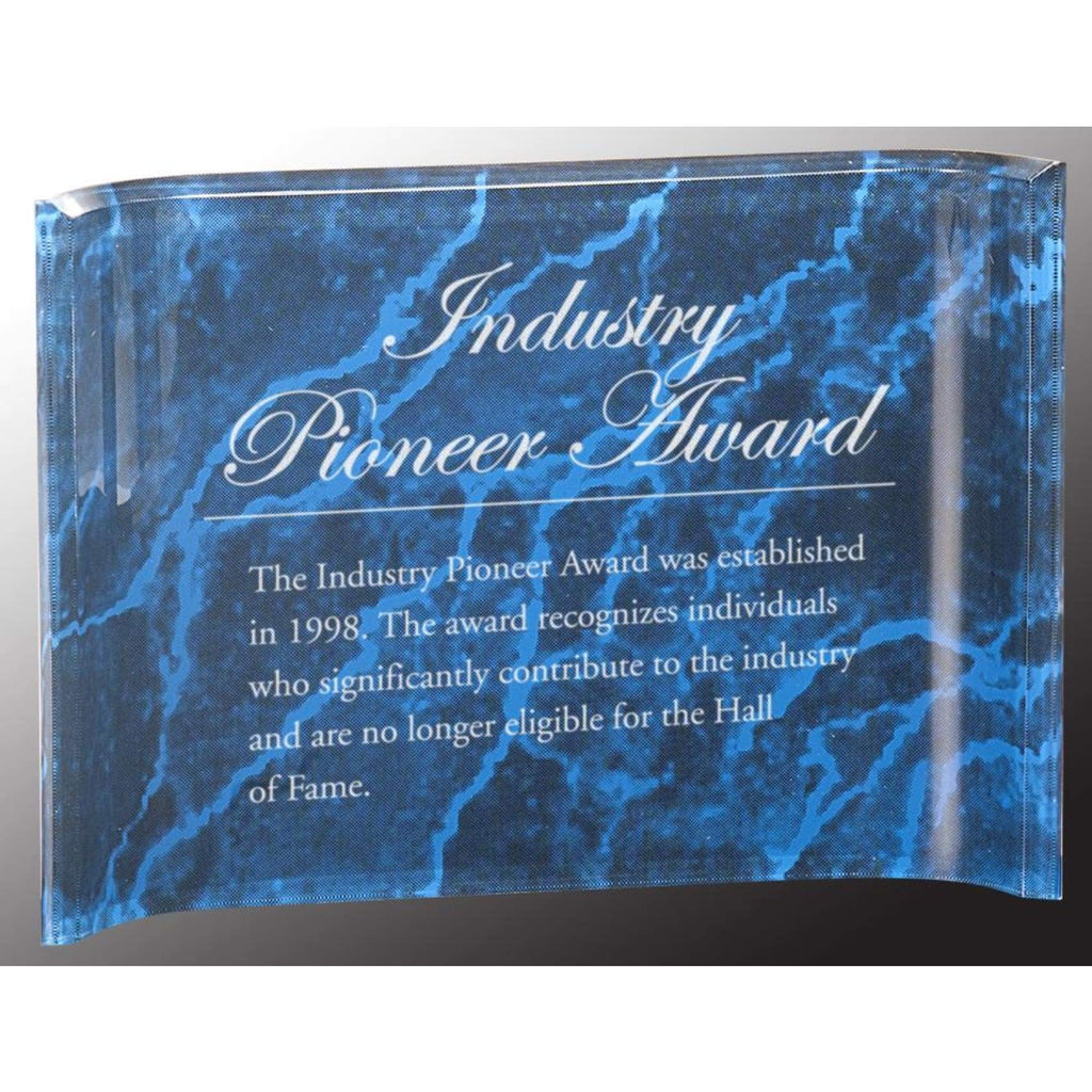 Acrylic Freestanding Plaque - Blue Marble - Acrylic Awards