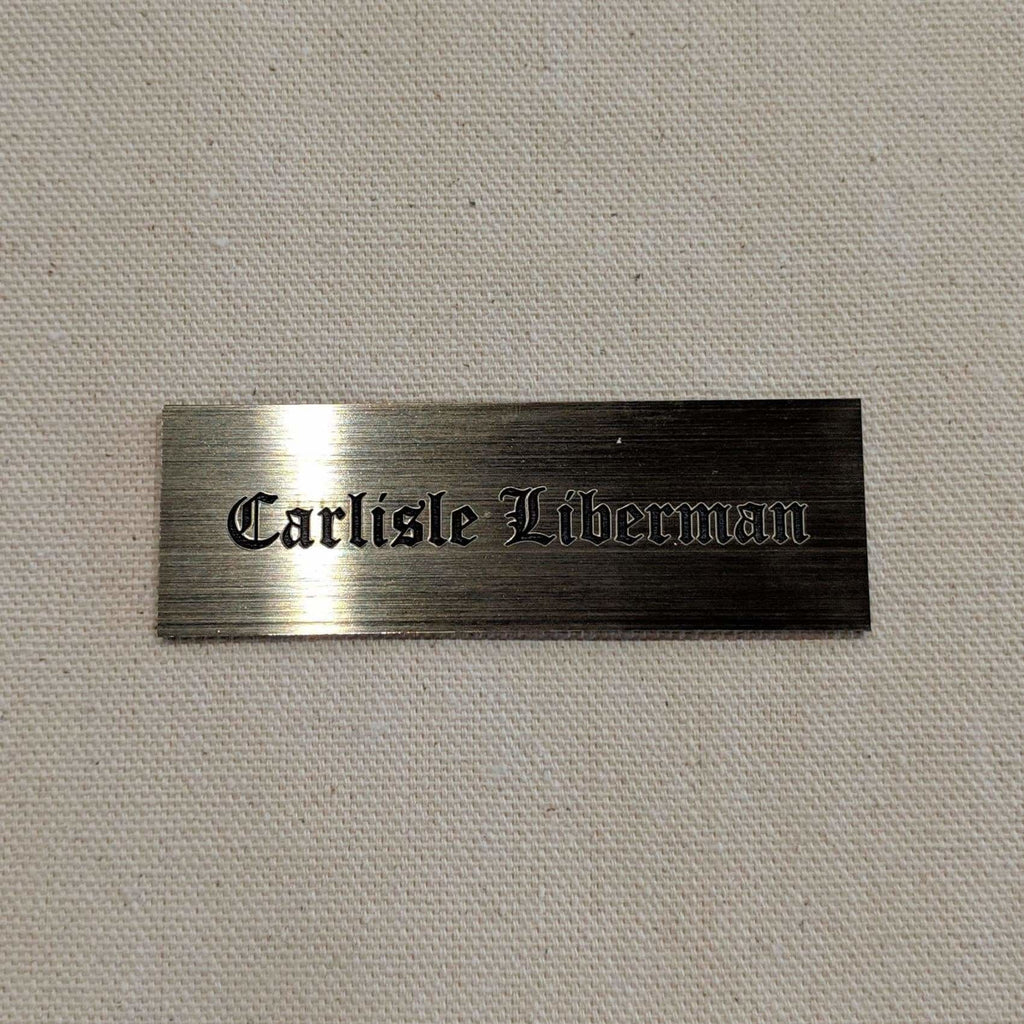 Acrylic Nametag - 3x1 Rectangle / Black lettering on gold - Bags & Apparel