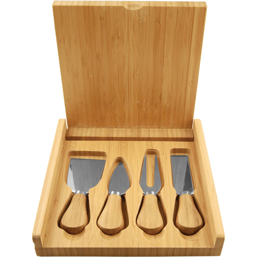 Bamboo Cheese Set with 4 Tools - Home Gifts