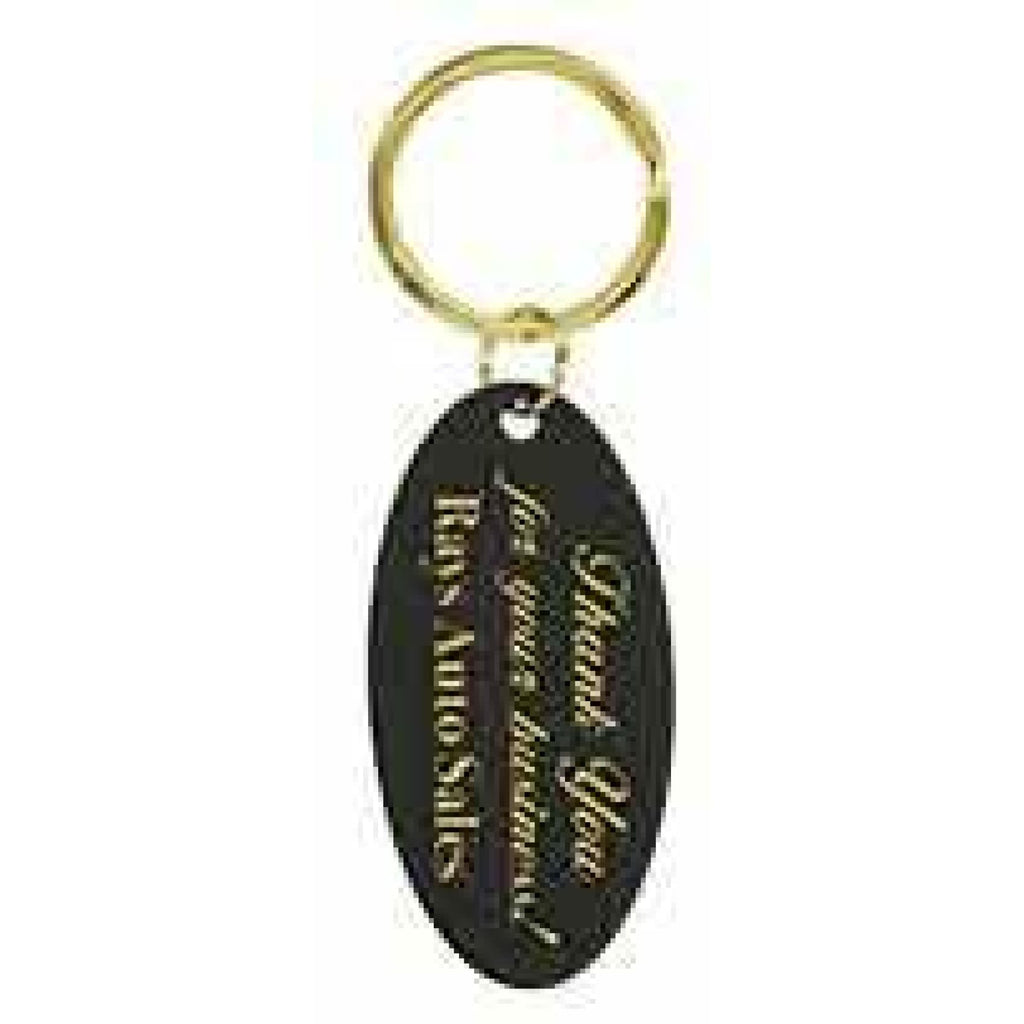 Black Brass Keychain - Oval - Home Gifts