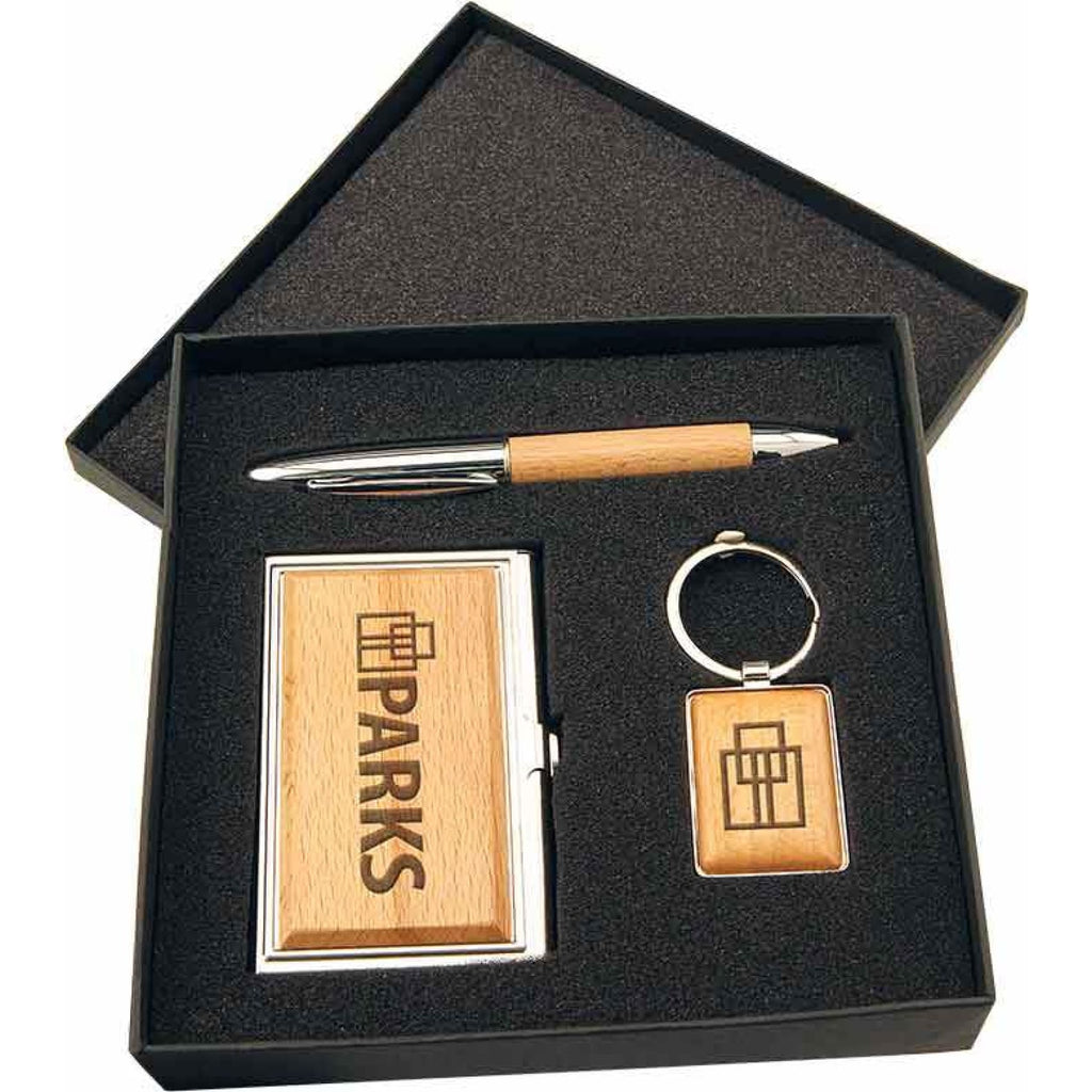 Business Card Case/Pen/Keychain Gift Set - Office Gifts