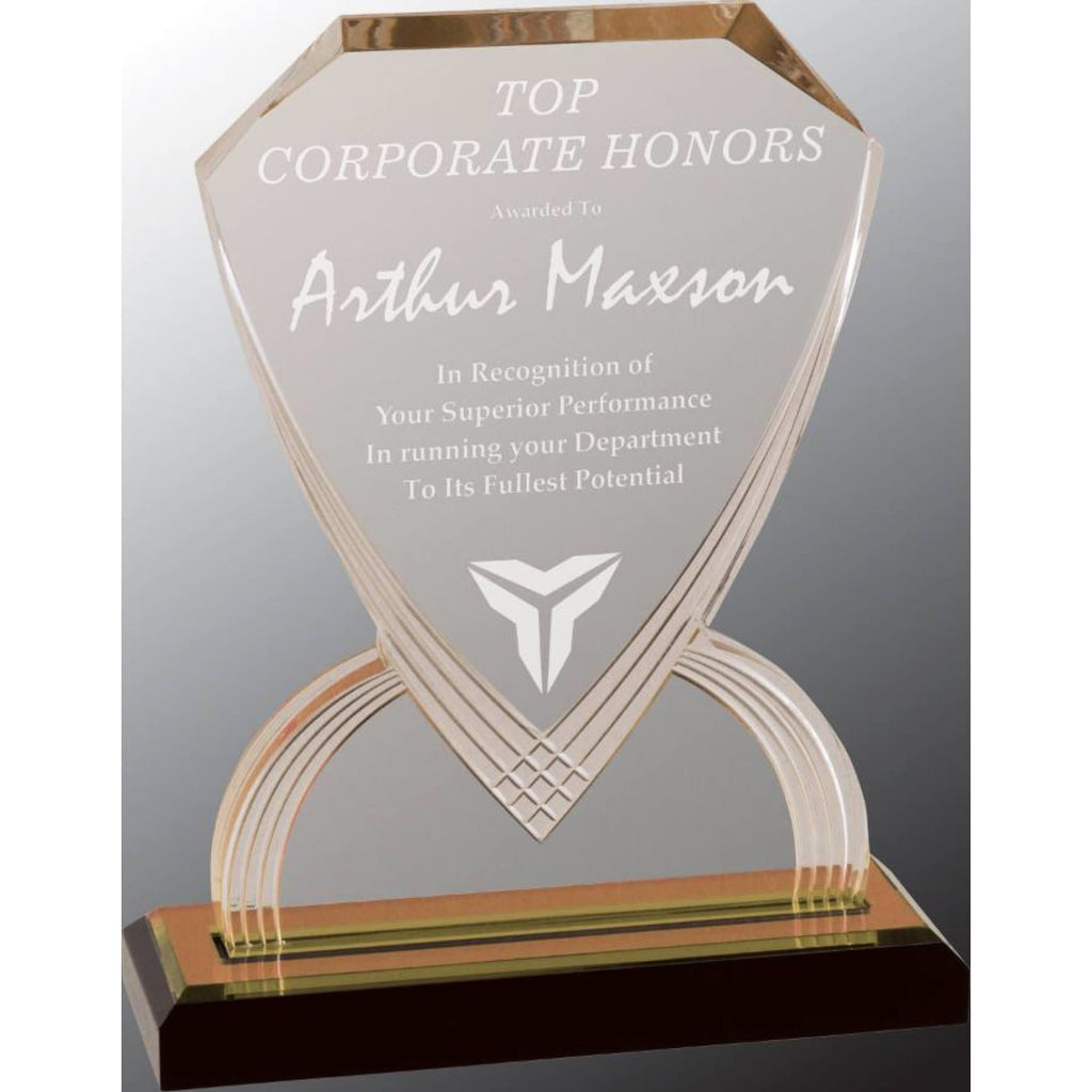 Carved Shield Impress Award - 9 / Gold - Acrylic Awards