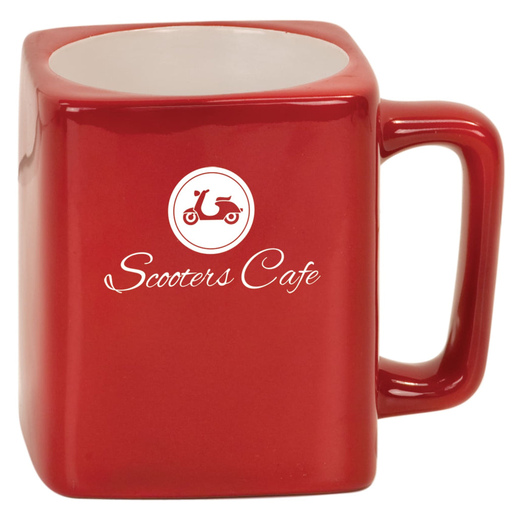 Ceramic Square Mug - Red - Drinkware