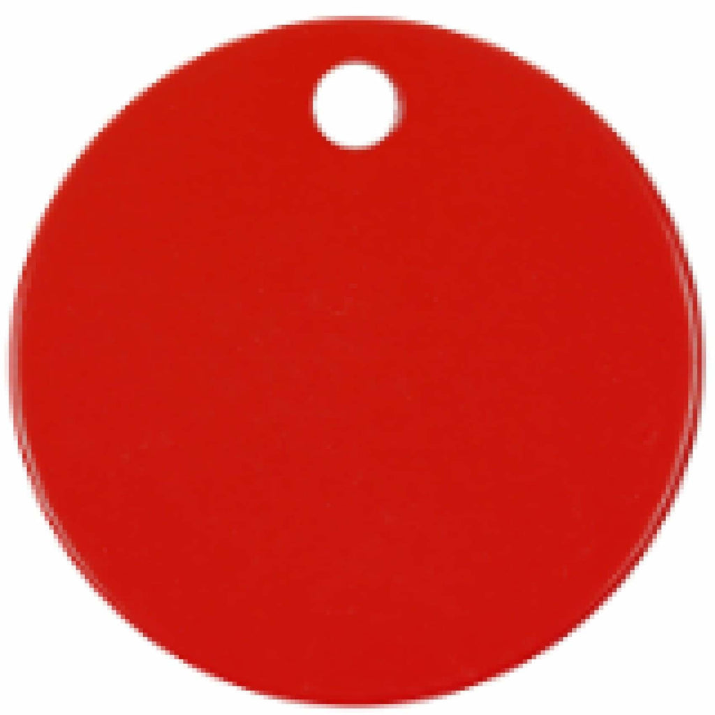 Charm or Pet Tag - 1.5 Circle / Red - Bags & Apparel