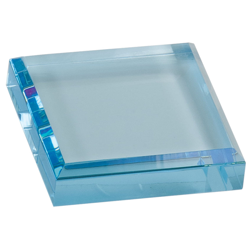 Clear Acrylic Paperweight - Blue / 4 x 2.5 - Office Gifts