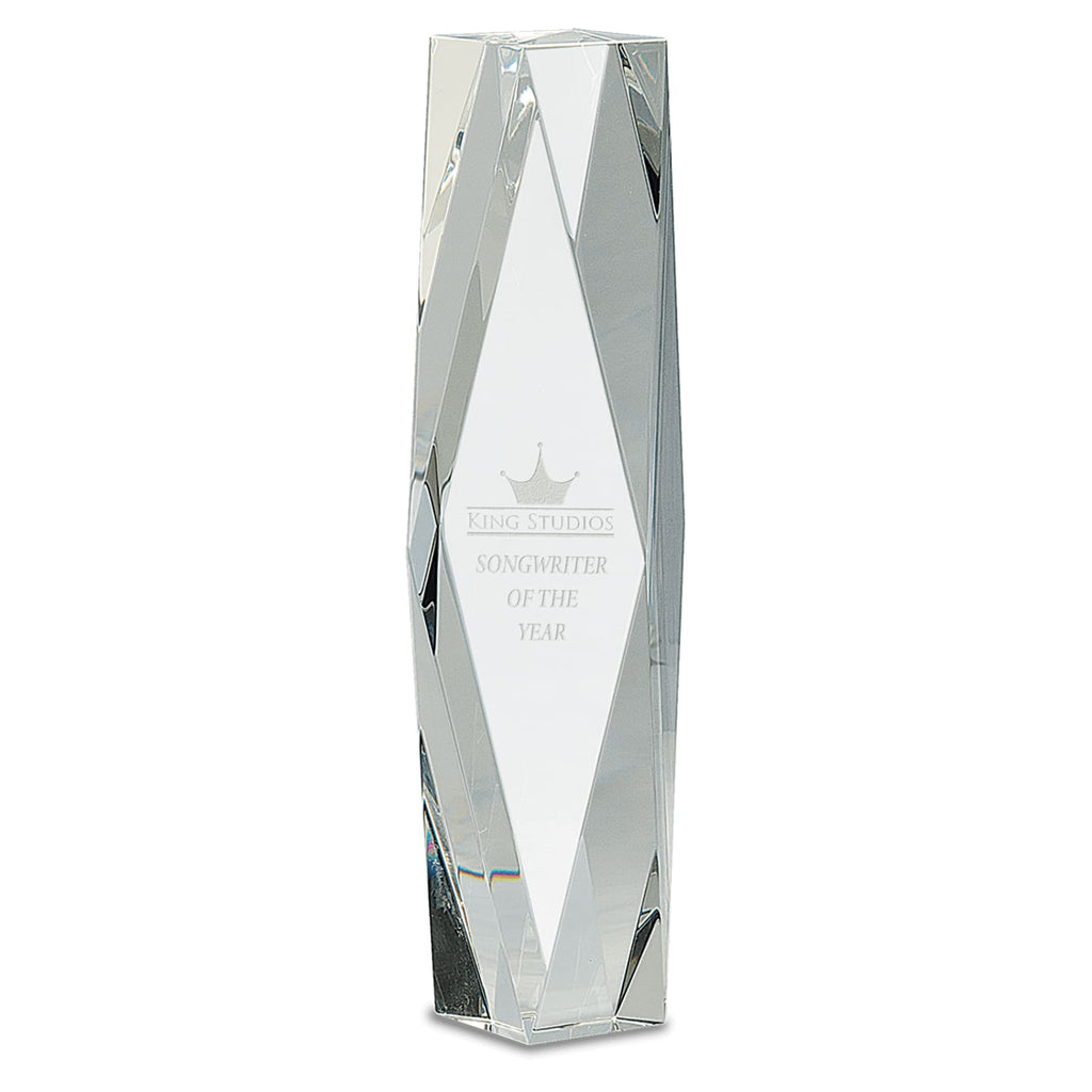 Clear Crystal Facet Tower - 12 - Glass Awards