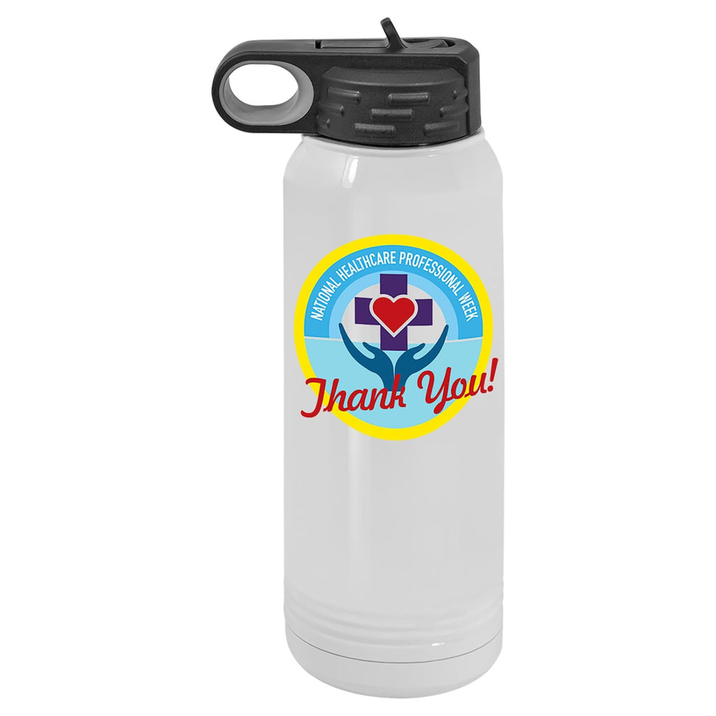Color Vaccuum Insulated Water Bottle - White - Drinkware