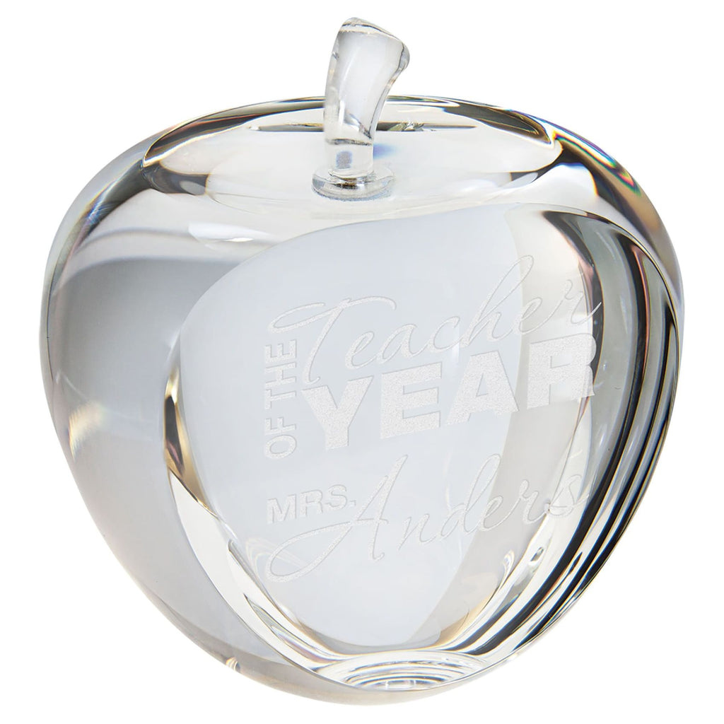 Crystal Apple Paperweight - Office Gifts