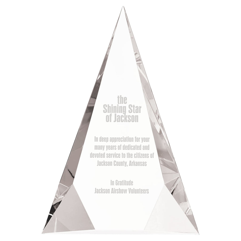 Crystal Facet Triangle - 6 x 8 - Glass Awards