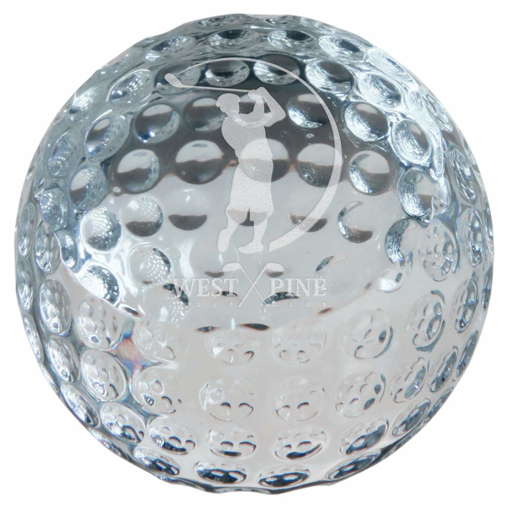Crystal Golf Ball Paperweight - 2 3/8 - Office Gifts