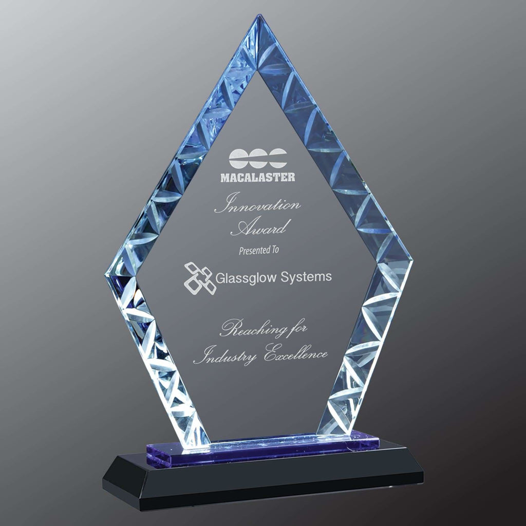 Diamond Accent Glass Award - Blue / 7.5 - Art Glass