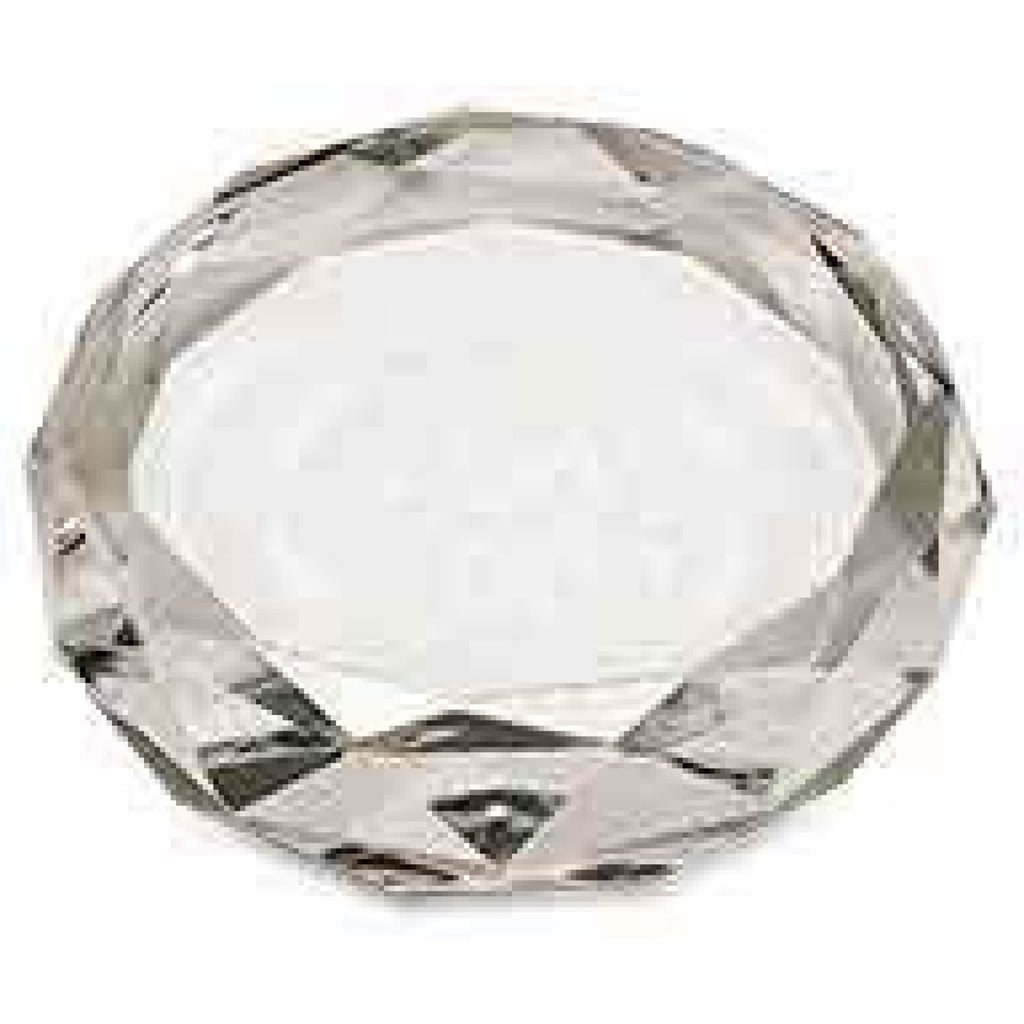 Faceted Crystal Paperweight - Circle - Office Gifts