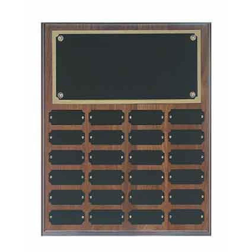 Genuine Walnut Perpetual Plaque - 12 x 15 - 24 Plates - Plaques