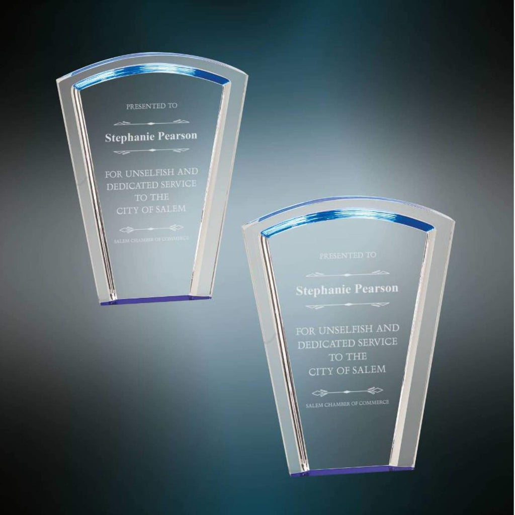 Halo Acrylic Award - Blue / 8 / Fan - Acrylic Awards