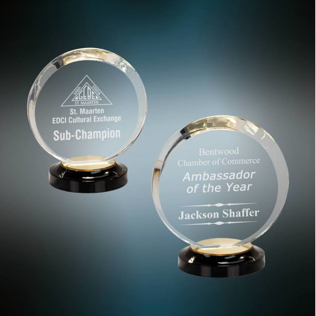 Halo Acrylic Award with Mirrored Base - Acrylic Awards