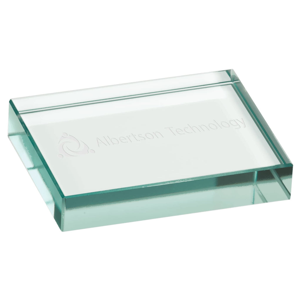Jade Glass Paperweight - 4 x 3 - Office Gifts