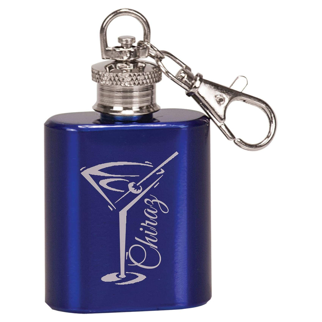 Mini Flask Keychain - Gloss Blue - Drinkware