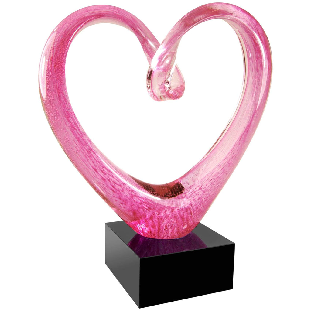 Pink Heart Art Glass - Art Glass