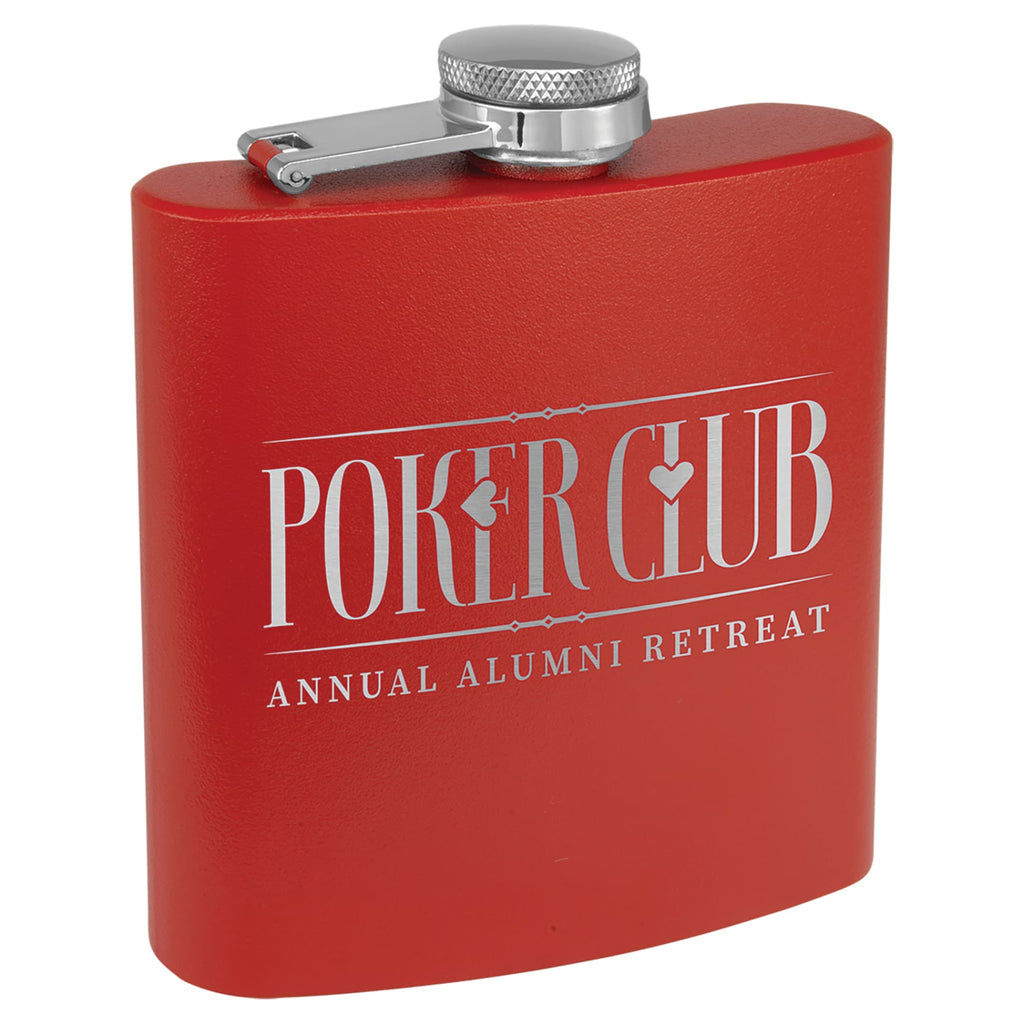 Powder Coated Stainless Steel Flask - Red - Drinkware