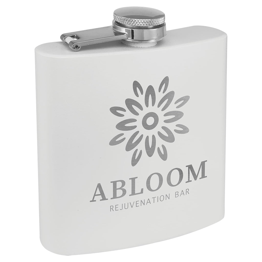 Powder Coated Stainless Steel Flask - White - Drinkware
